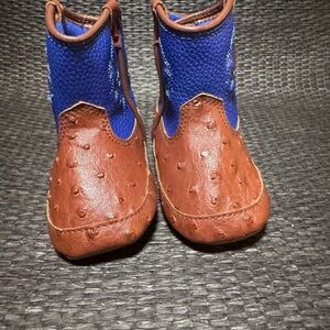 Brown and Blue Kids Boots